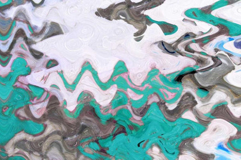 Blue Waves Black Ornate Wood Framed Art Print with Double Matting by Greene, Taylor