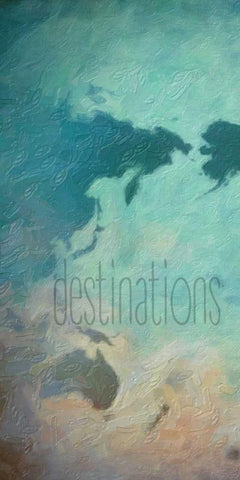 Destinations 1 White Modern Wood Framed Art Print with Double Matting by Greene, Taylor