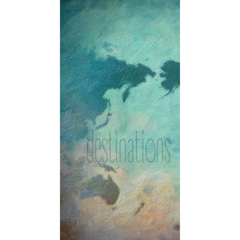 Destinations 1 White Modern Wood Framed Art Print by Greene, Taylor