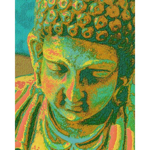 Modern Buddah Gold Ornate Wood Framed Art Print with Double Matting by Greene, Taylor