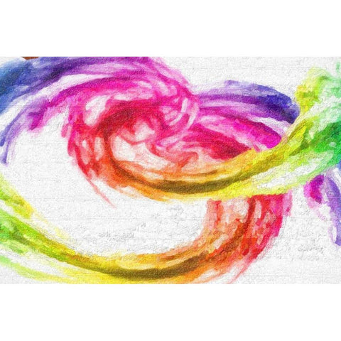 Rainbow Swirl Gold Ornate Wood Framed Art Print with Double Matting by Greene, Taylor