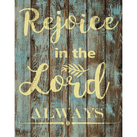 Rejoice In The Lord Black Modern Wood Framed Art Print with Double Matting by Greene, Taylor