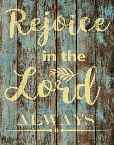 Rejoice In The Lord White Modern Wood Framed Art Print with Double Matting by Greene, Taylor