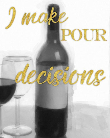 Pour Decisions Black Ornate Wood Framed Art Print with Double Matting by Greene, Taylor