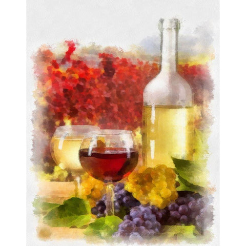 Wine I White Modern Wood Framed Art Print by Greene, Taylor