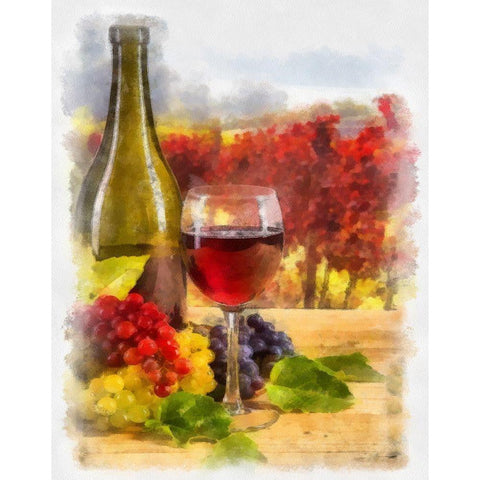 Wine II White Modern Wood Framed Art Print by Greene, Taylor