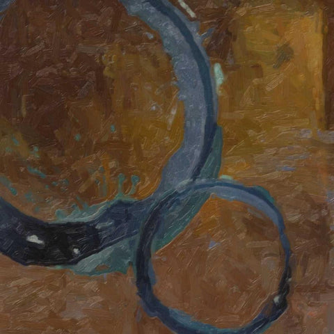 Azure Rings 1 Black Modern Wood Framed Art Print with Double Matting by Greene, Taylor