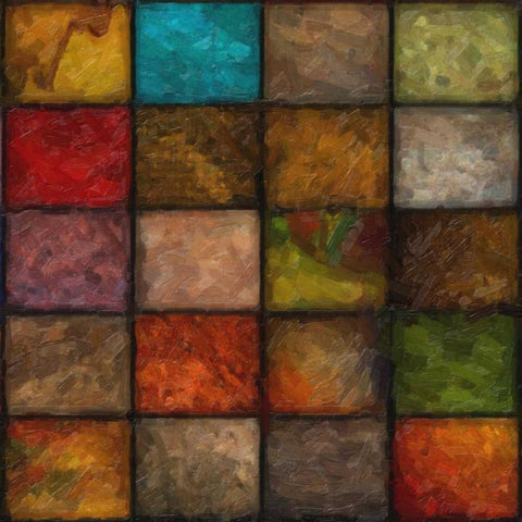 Blocks Study 1 Black Ornate Wood Framed Art Print with Double Matting by Greene, Taylor