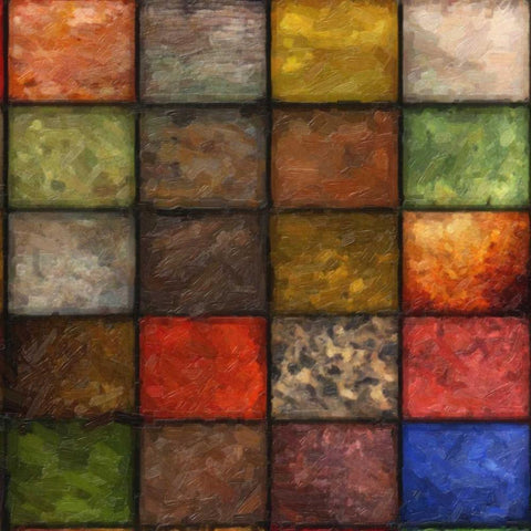 Blocks Study 2 Black Ornate Wood Framed Art Print with Double Matting by Greene, Taylor