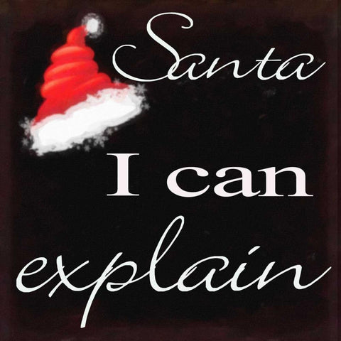 Santa I Can Explaint  Black Ornate Wood Framed Art Print with Double Matting by Greene, Taylor