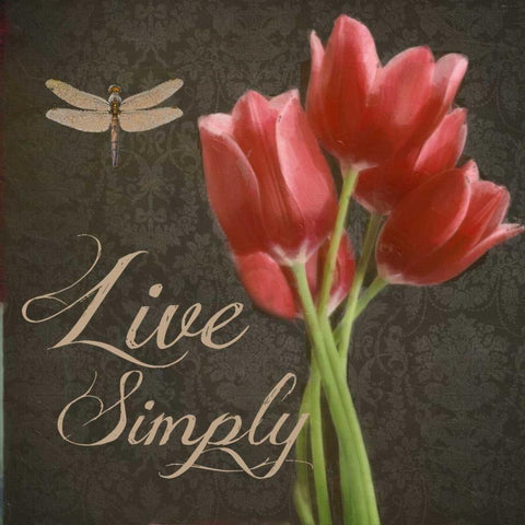 Live Simply White Modern Wood Framed Art Print with Double Matting by Greene, Taylor