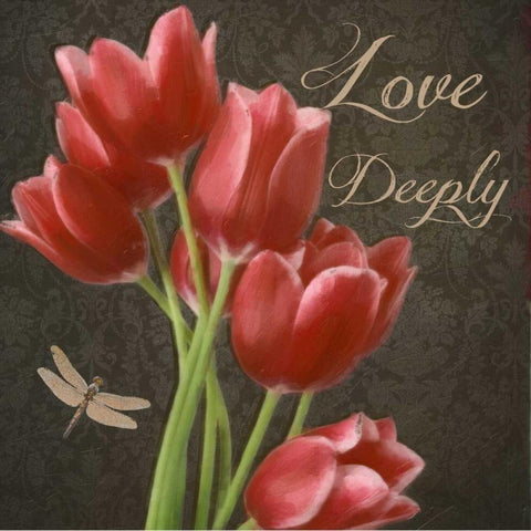 Love Deeply White Modern Wood Framed Art Print with Double Matting by Greene, Taylor