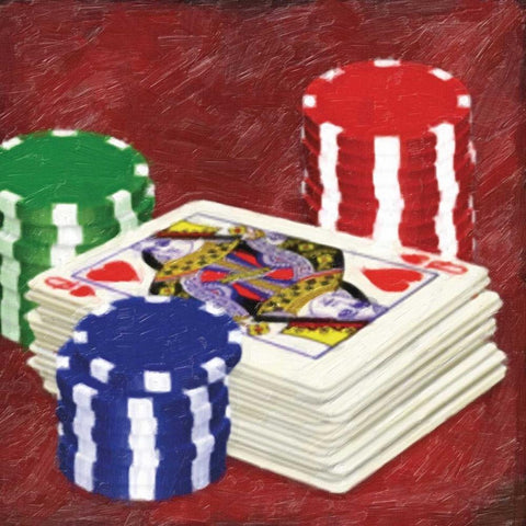 GAMING CARDS White Modern Wood Framed Art Print by Greene, Taylor