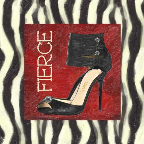 FIERCE SHOE A Black Ornate Wood Framed Art Print with Double Matting by Greene, Taylor