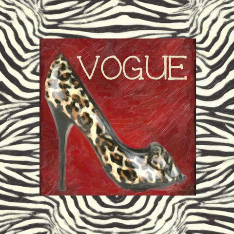 VOGUE SHOE B2 Black Modern Wood Framed Art Print with Double Matting by Greene, Taylor