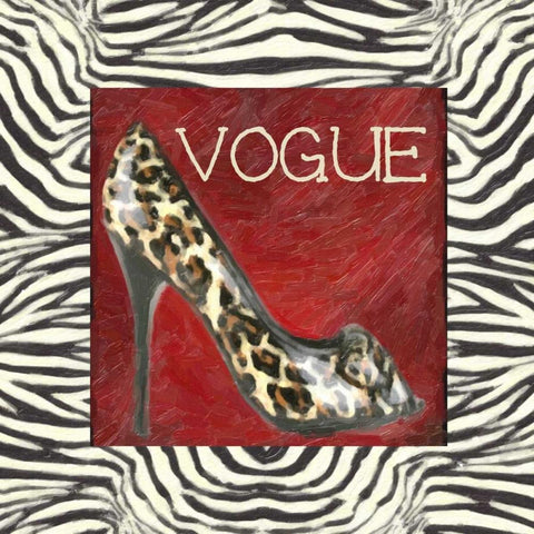 VOGUE SHOE B2 White Modern Wood Framed Art Print with Double Matting by Greene, Taylor