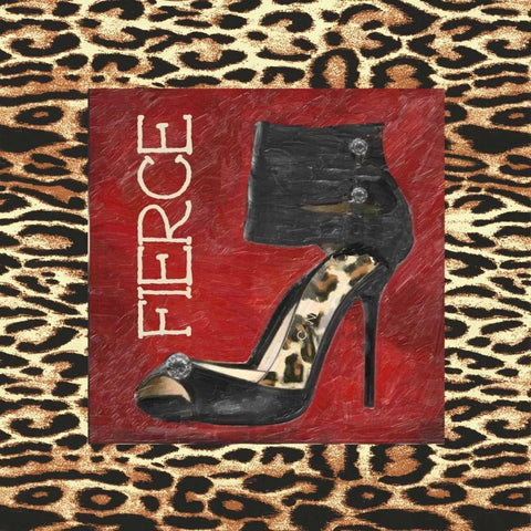 FIERCE SHOE Black Ornate Wood Framed Art Print with Double Matting by Greene, Taylor