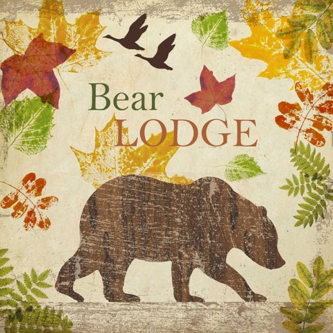 BEAR LODGE A1 Gold Ornate Wood Framed Art Print with Double Matting by Greene, Taylor