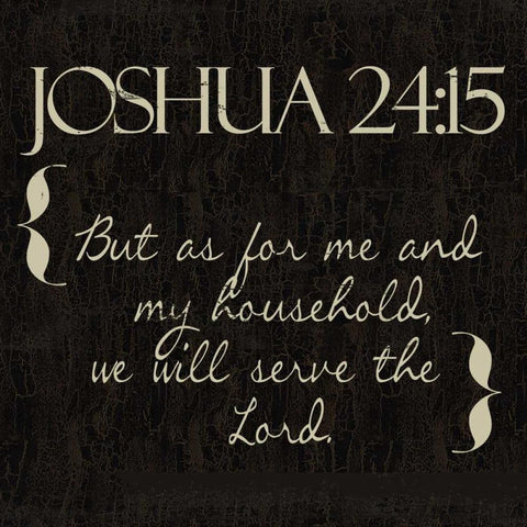 Joshua 24-15 Black Modern Wood Framed Art Print with Double Matting by Greene, Taylor