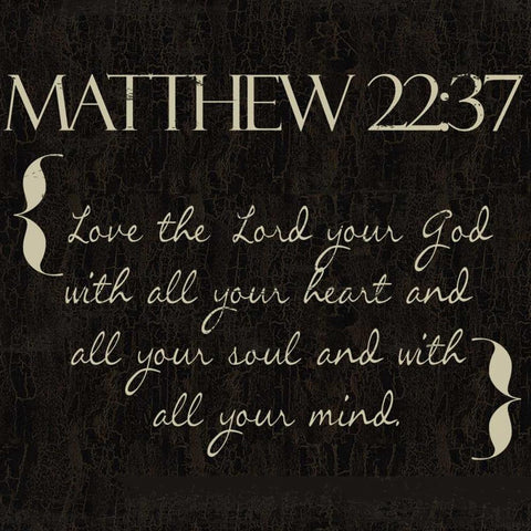 Matthew 22-37 Black Modern Wood Framed Art Print with Double Matting by Greene, Taylor