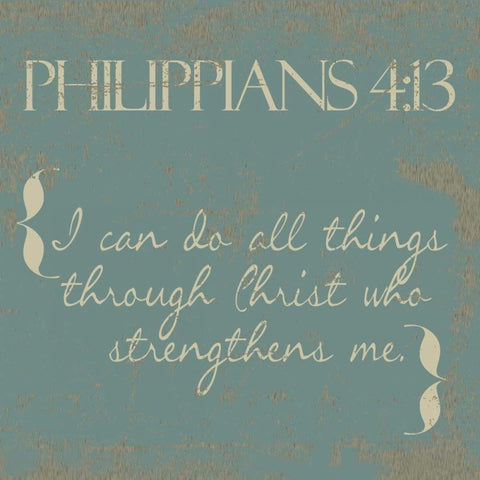 Philippians 4-13 New Black Modern Wood Framed Art Print with Double Matting by Greene, Taylor