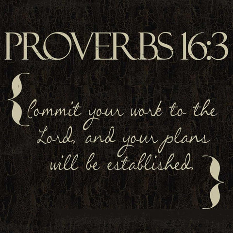 Proverbs 16-3 Black Modern Wood Framed Art Print with Double Matting by Greene, Taylor