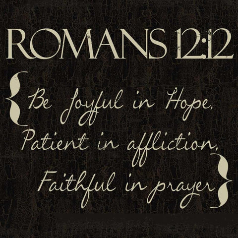 Romans 12-12 White Modern Wood Framed Art Print with Double Matting by Greene, Taylor