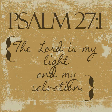 Psalms 27-1-Gold White Modern Wood Framed Art Print with Double Matting by Greene, Taylor