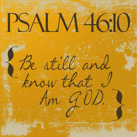 Psalms 46-10-Orange White Modern Wood Framed Art Print by Greene, Taylor