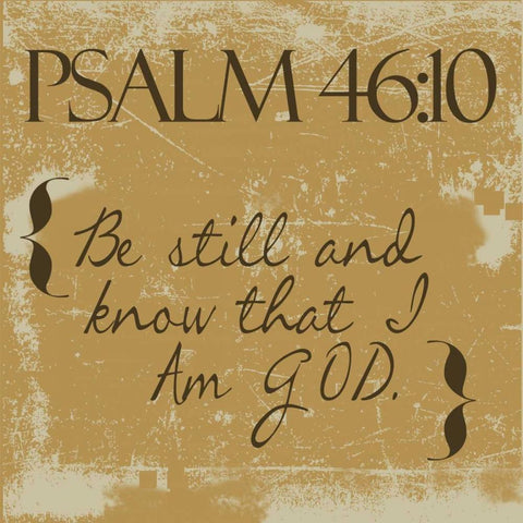 Psalms 46-10-Gold White Modern Wood Framed Art Print by Greene, Taylor