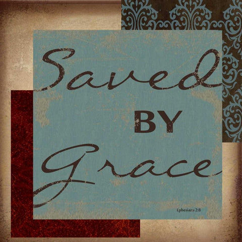 SAVED BY GRACE White Modern Wood Framed Art Print by Greene, Taylor