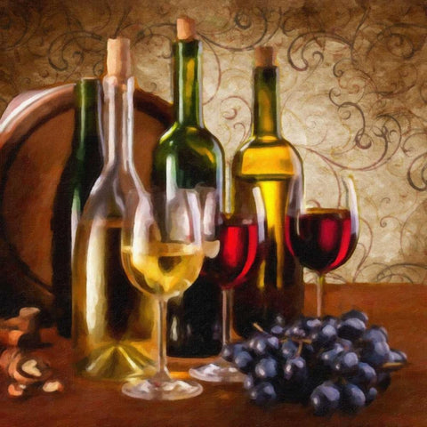 Wine I White Modern Wood Framed Art Print by Greene, Taylor