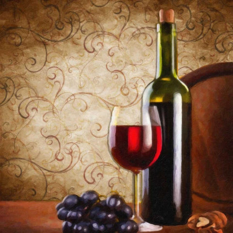 Wine II White Modern Wood Framed Art Print with Double Matting by Greene, Taylor