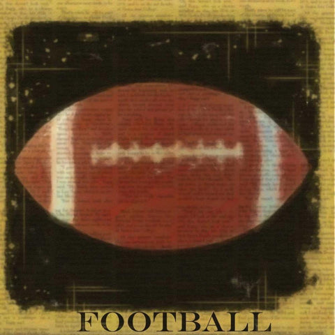 Football Black Modern Wood Framed Art Print with Double Matting by Greene, Taylor