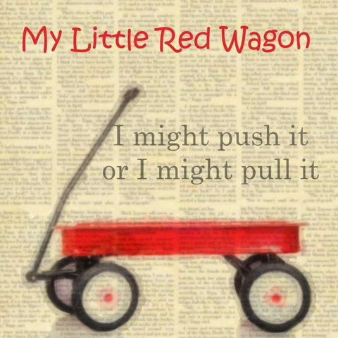 RED WAGON Black Modern Wood Framed Art Print with Double Matting by Greene, Taylor