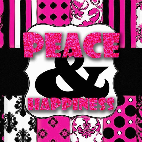 PEACE AND HAPPINESS Black Ornate Wood Framed Art Print with Double Matting by Greene, Taylor