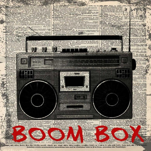 BOOM BOX White Modern Wood Framed Art Print with Double Matting by Greene, Taylor