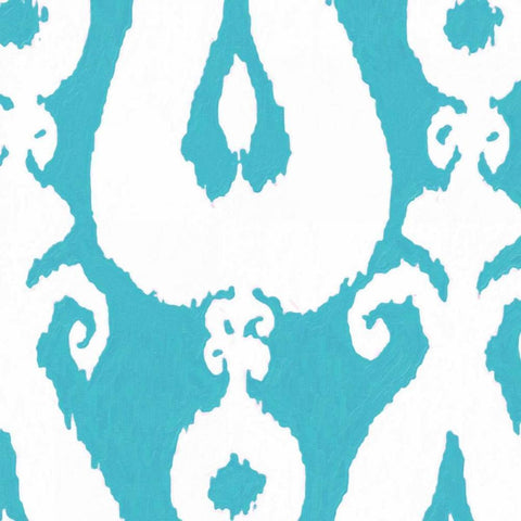 AQUA IKAT White Modern Wood Framed Art Print by Greene, Taylor