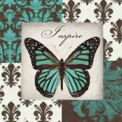 INSPIRE BUTTERFLY White Modern Wood Framed Art Print with Double Matting by Greene, Taylor