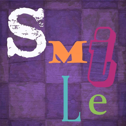 Smile Purple White Modern Wood Framed Art Print by Greene, Taylor