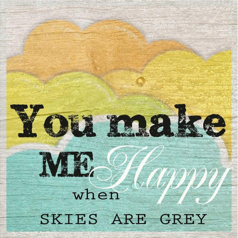 YOU MAKE ME HAPPY White Modern Wood Framed Art Print by Greene, Taylor