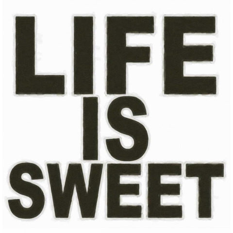 LIFE IS SWEET Black Modern Wood Framed Art Print with Double Matting by Greene, Taylor