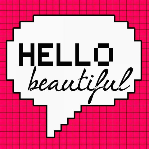 Hello Beautiful Black Modern Wood Framed Art Print with Double Matting by Greene, Taylor