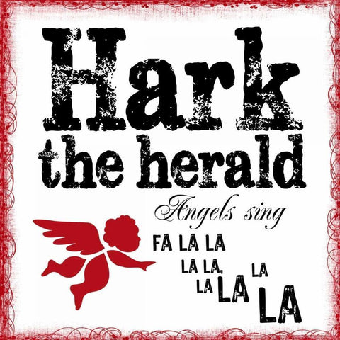 HARK THE HERALD White Modern Wood Framed Art Print by Greene, Taylor