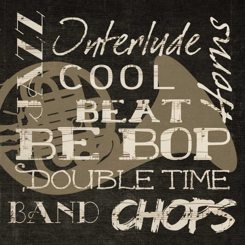 JAZZ SILHOUETTE Black Modern Wood Framed Art Print by Greene, Taylor