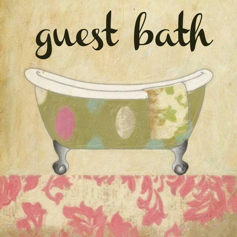 Guest Bath Black Ornate Wood Framed Art Print with Double Matting by Greene, Taylor