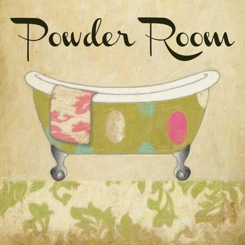 Powder Room Black Modern Wood Framed Art Print with Double Matting by Greene, Taylor