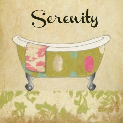 Serenity Tub White Modern Wood Framed Art Print with Double Matting by Greene, Taylor