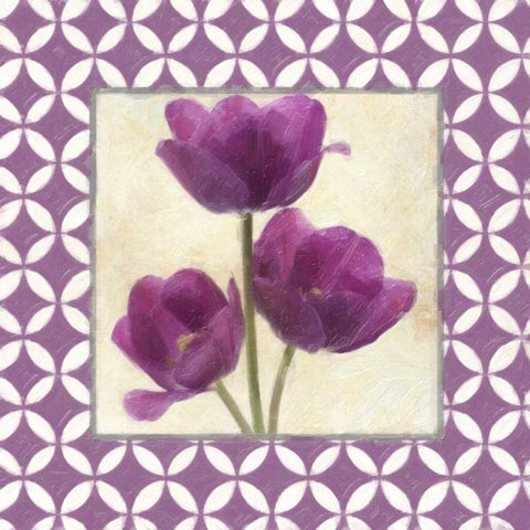 MOROCCAN PLUM FLORAL 3 White Modern Wood Framed Art Print with Double Matting by Greene, Taylor