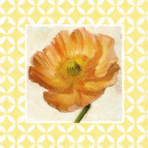 MOROCCAN YELLOW FLORAL 4 White Modern Wood Framed Art Print with Double Matting by Greene, Taylor